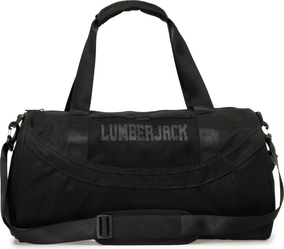 Lumberjack Sharky Gym Bag 5pr Siyah Unisex Spor Çantası Polyester Malzeme ile Ergonomik Tasarım