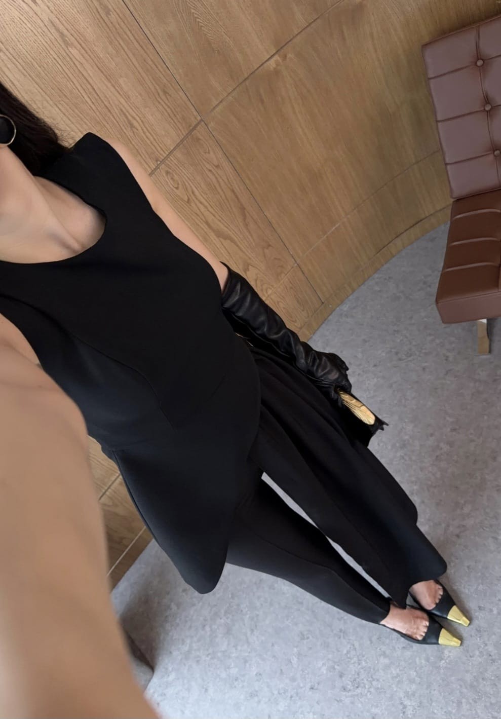Qimya Butik Miss Neşem Kadın Bir Yanı Şifon Parçalı Kolsuz Şık Tunik görsel 2