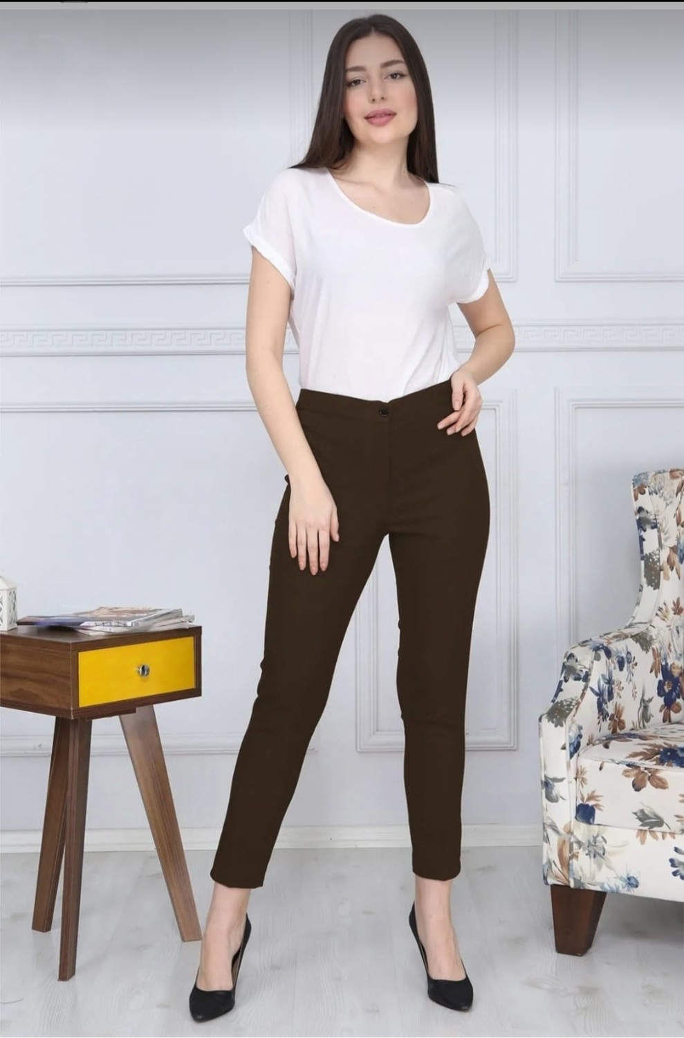 Uğur Butik Ara Bel Dar Paça Kumaş Pantolon