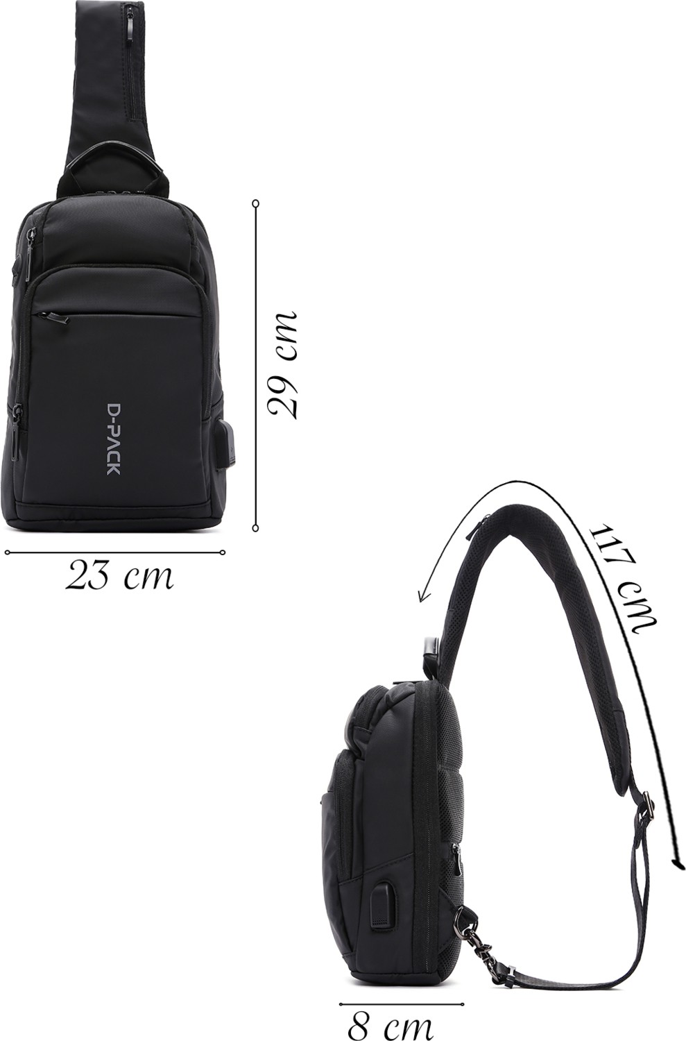 Derimod D-Pack Teknolojik Kumaş Erkek Çapraz Çanta Siyah 23SBD30006F Ergonomik Tasarım Özellikleriyle görsel 3