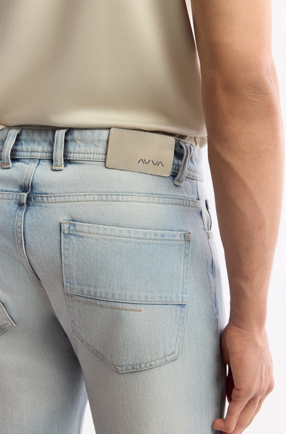 AVVA Erkek Açık Mavi Klasik Bel Pamuklu Eskitme Yıkamalı Berlin Slim Fit Jean Pantolon A51Y3525 görsel 5