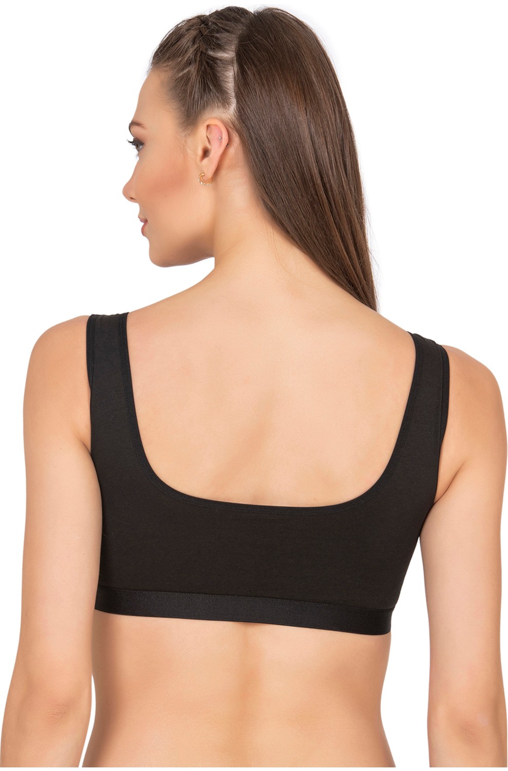 Özkan Underwear Özkan 27407 Kadın Pamuklu Likralı Çıkarılabilir Pedli Balensiz Süprem Kumaş Rahat Kalın Askılı Sütyen Büstiyer görsel 2