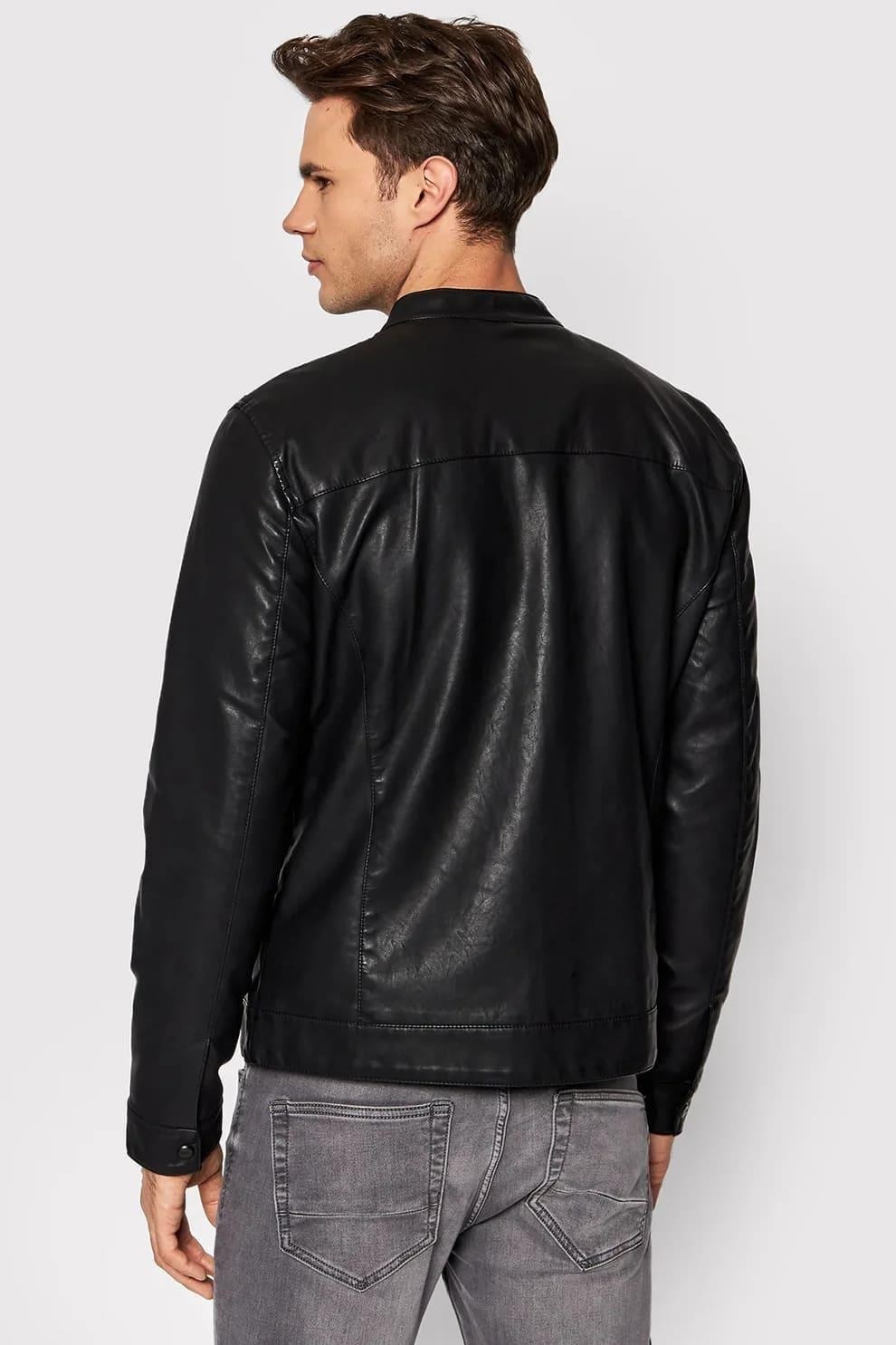 Jack & Jones Jjerocky Trendy Erkek Pu Deri Mont Siyah 12147218 V2 görsel 4