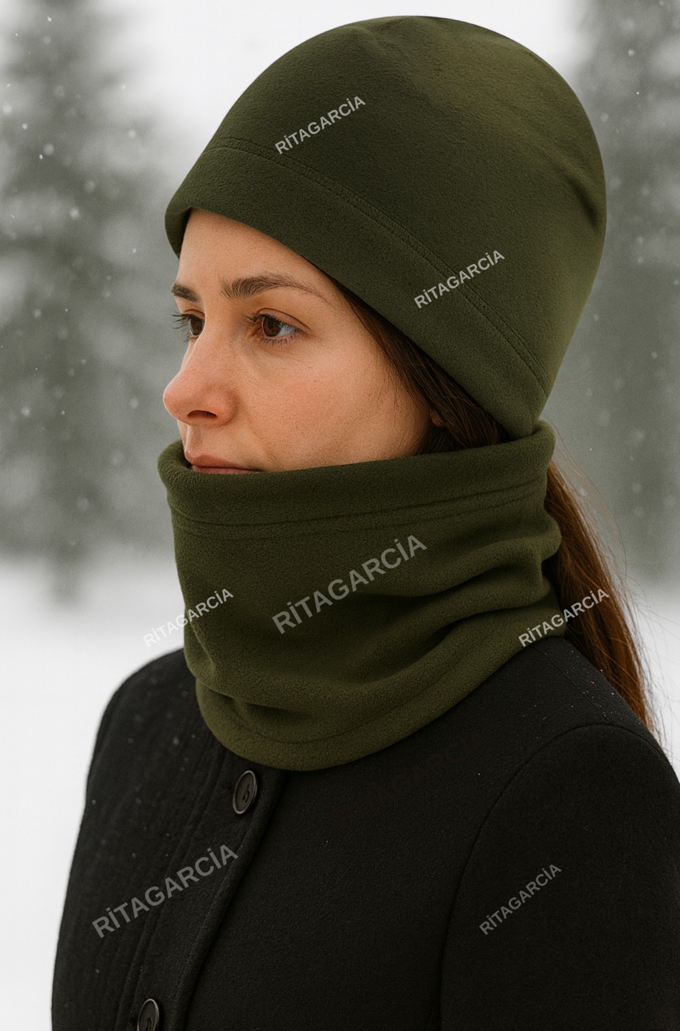 Elif İç Giyim Elif Polar Bere Boyunluk 2.li Set Haki Renk Erkek Kullanıma Uygun Standart Beden görsel 3