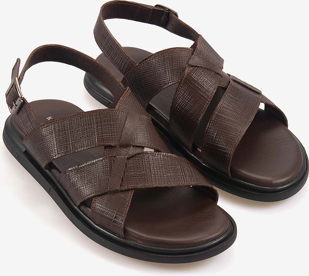 Kemal Tanca Erkek Kauçuk Tabanlı Şık Tasarım Comfort Günlük Çapraz Bantlı Sandalet 560 görsel 8