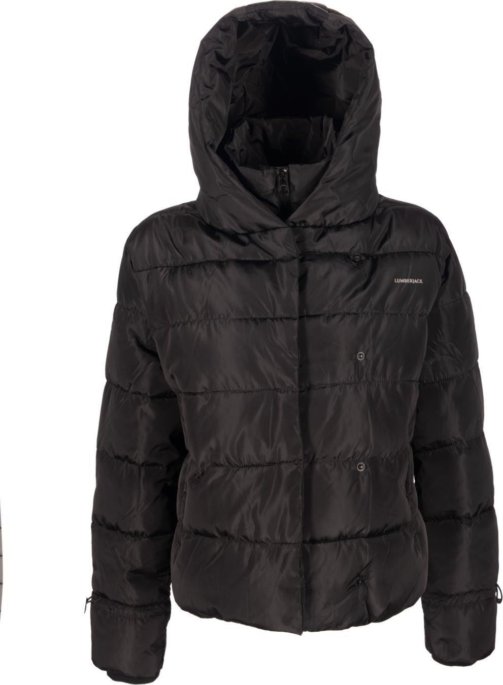 Lumberjack Kadın Şişme Kaban SN71 Short Karina Siyah Midi Uzun Kol S Beden 101044572