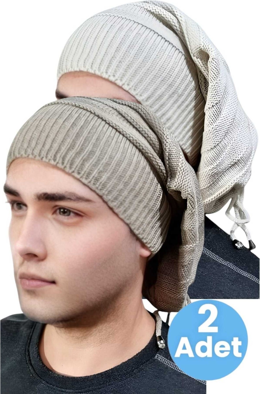 Uniquetrenders 2'li Erkek Kışlık Triko Örgü Bere ve Boyunluk görsel 6