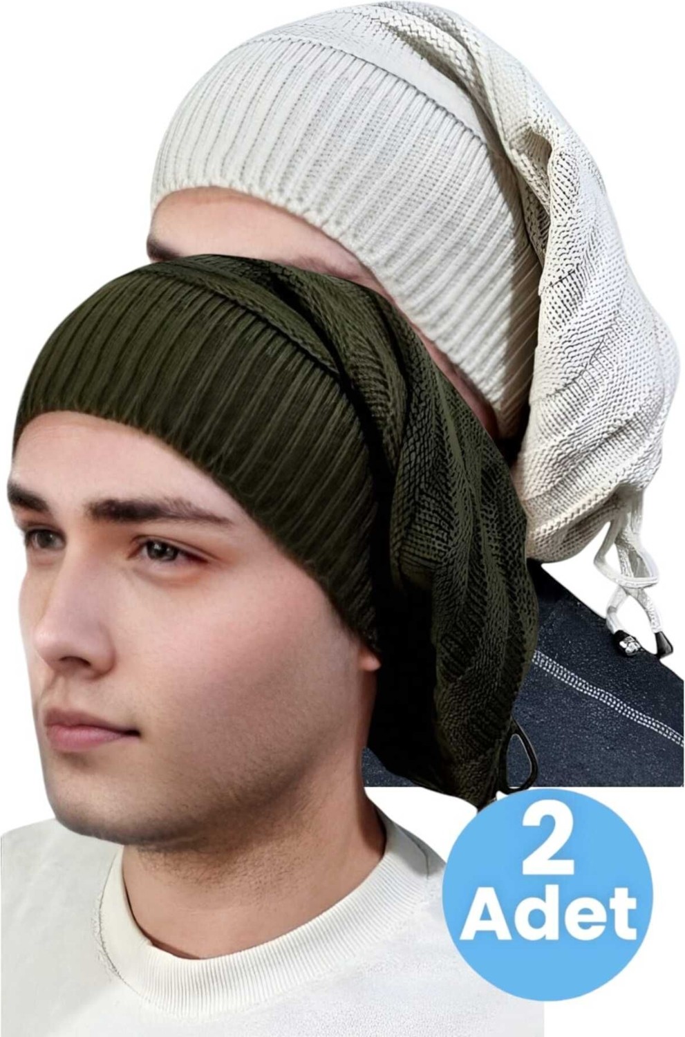 Uniquetrenders 2'li Erkek Kışlık Triko Örgü Bere ve Boyunluk