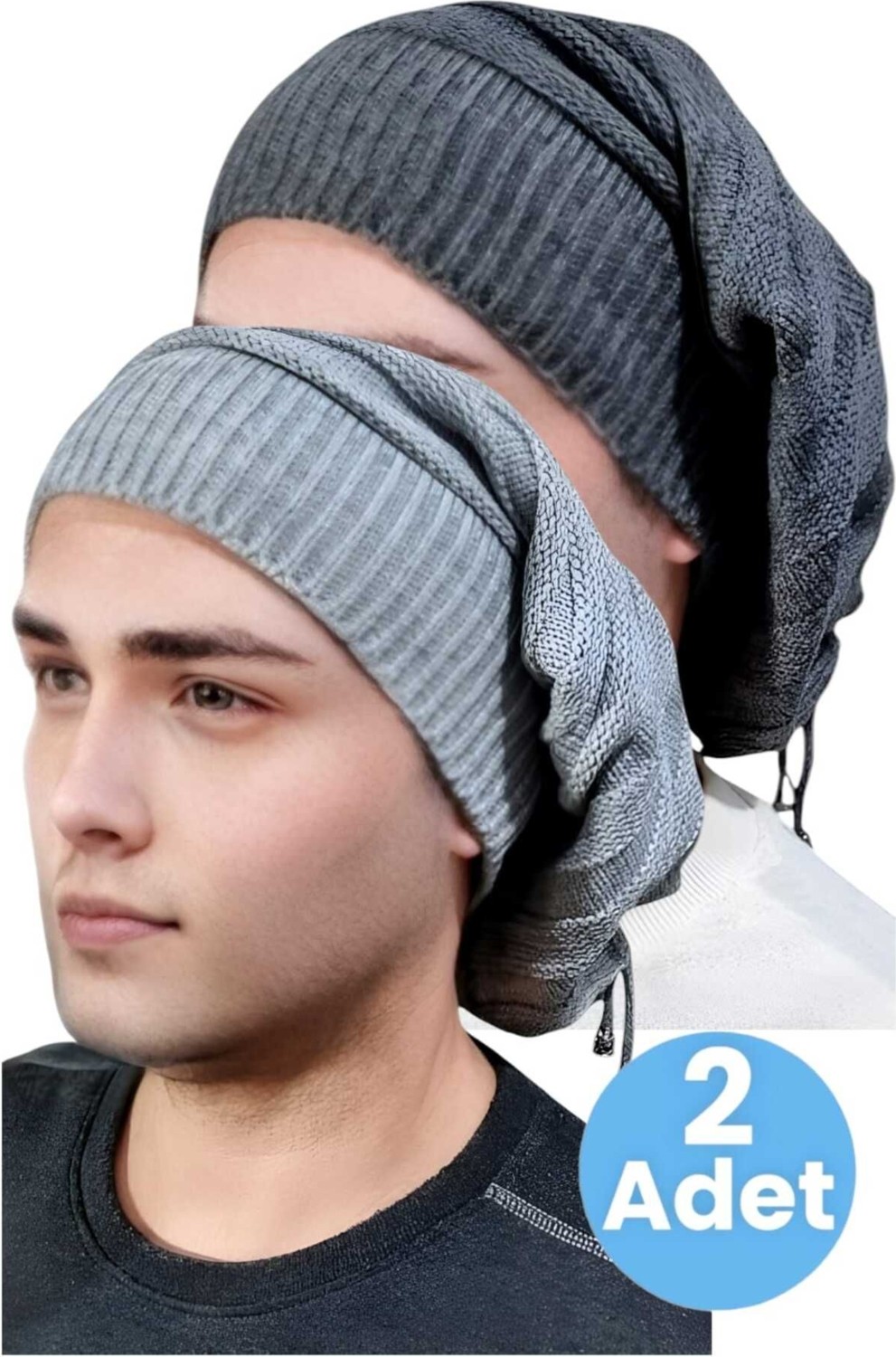 Uniquetrenders 2'li Erkek Kışlık Triko Örgü Bere ve Boyunluk