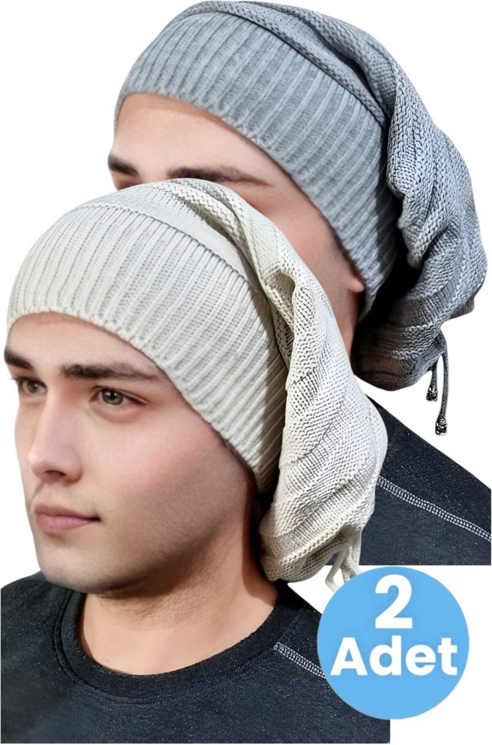 Tezzgelsin 2'li Erkek Kışlık Triko Örgü Bere ve Boyunluk