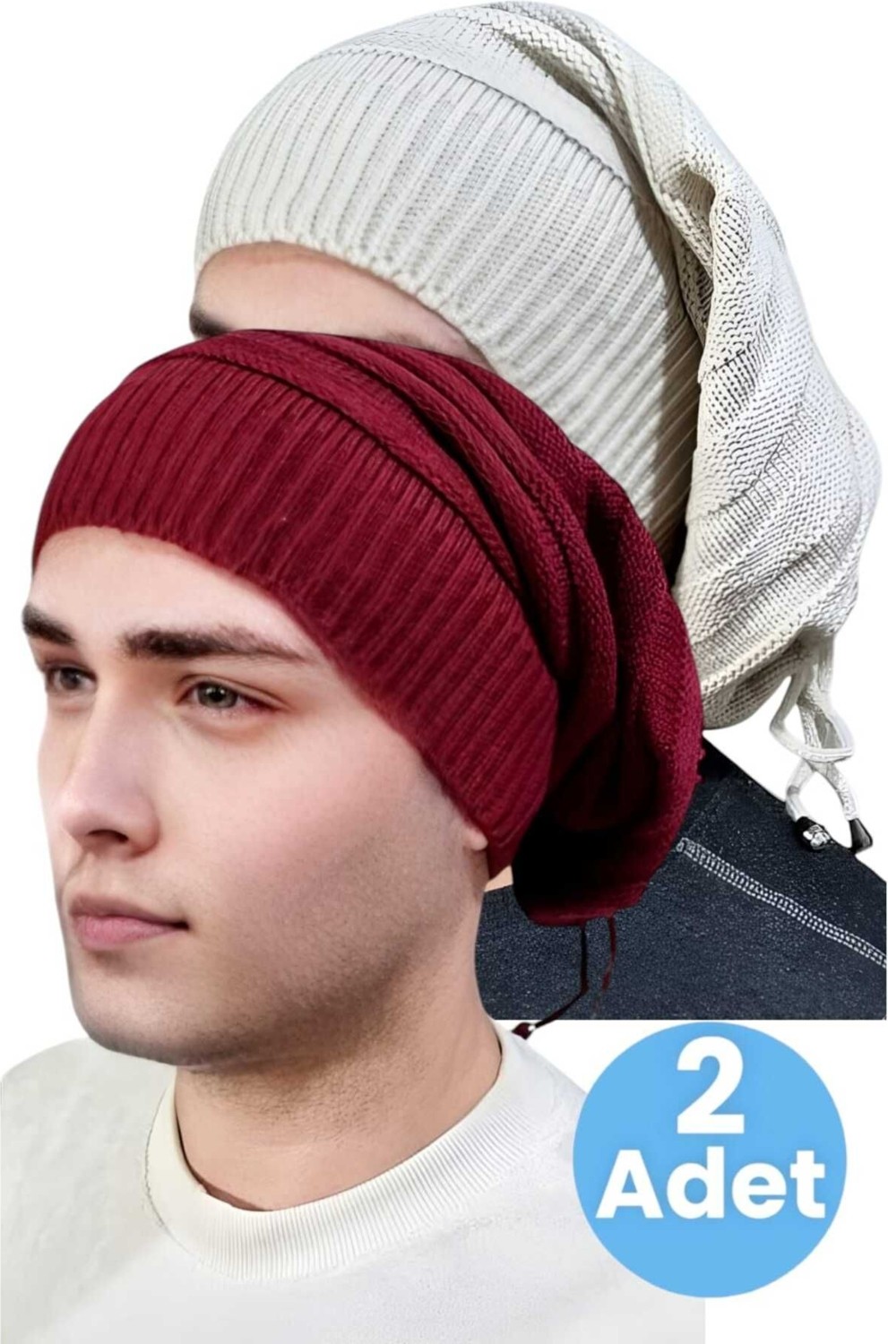 Tezzgelsin 2'li Erkek Kışlık Triko Örgü Bere ve Boyunluk
