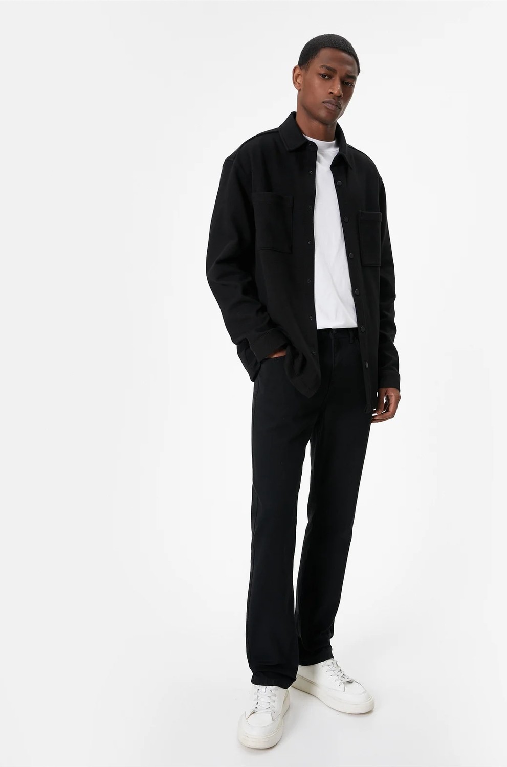 Koton Straight Fit Boru Paça Kot Pantolon - Mark Jean Erkek Rahat Kesim Siyah Renk