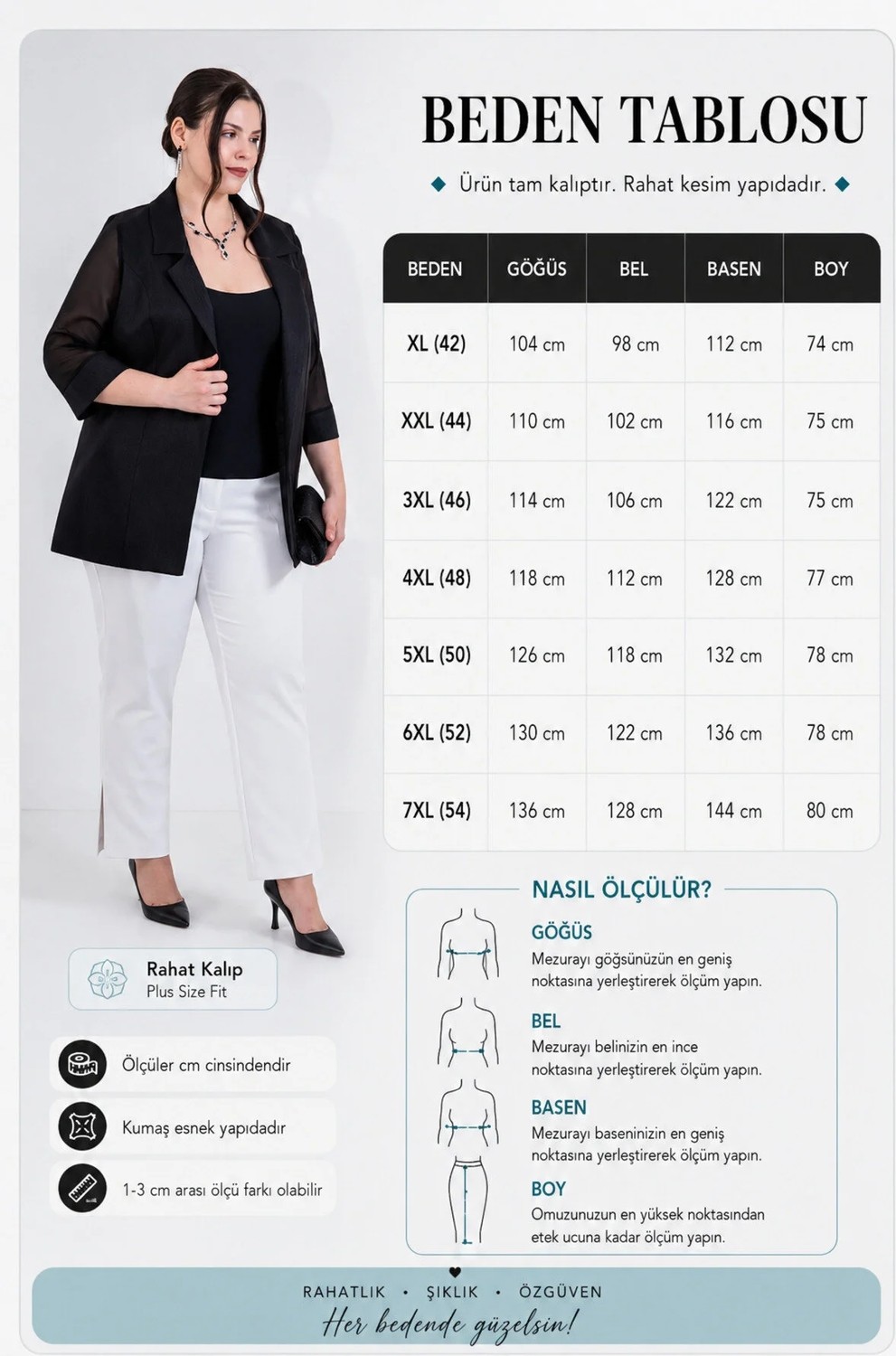 Roxxlen Kadın Büyük Beden Şifon Kol Blazer Ceket görsel 3