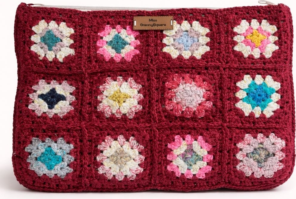 Miss Granny Square El Örgüsü Çanta