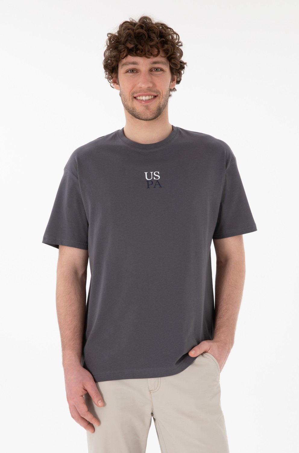 U.S. Polo Assn. Erkek Comfort Fit Bisiklet Yaka Lacivert Tişört 50306450-VR033