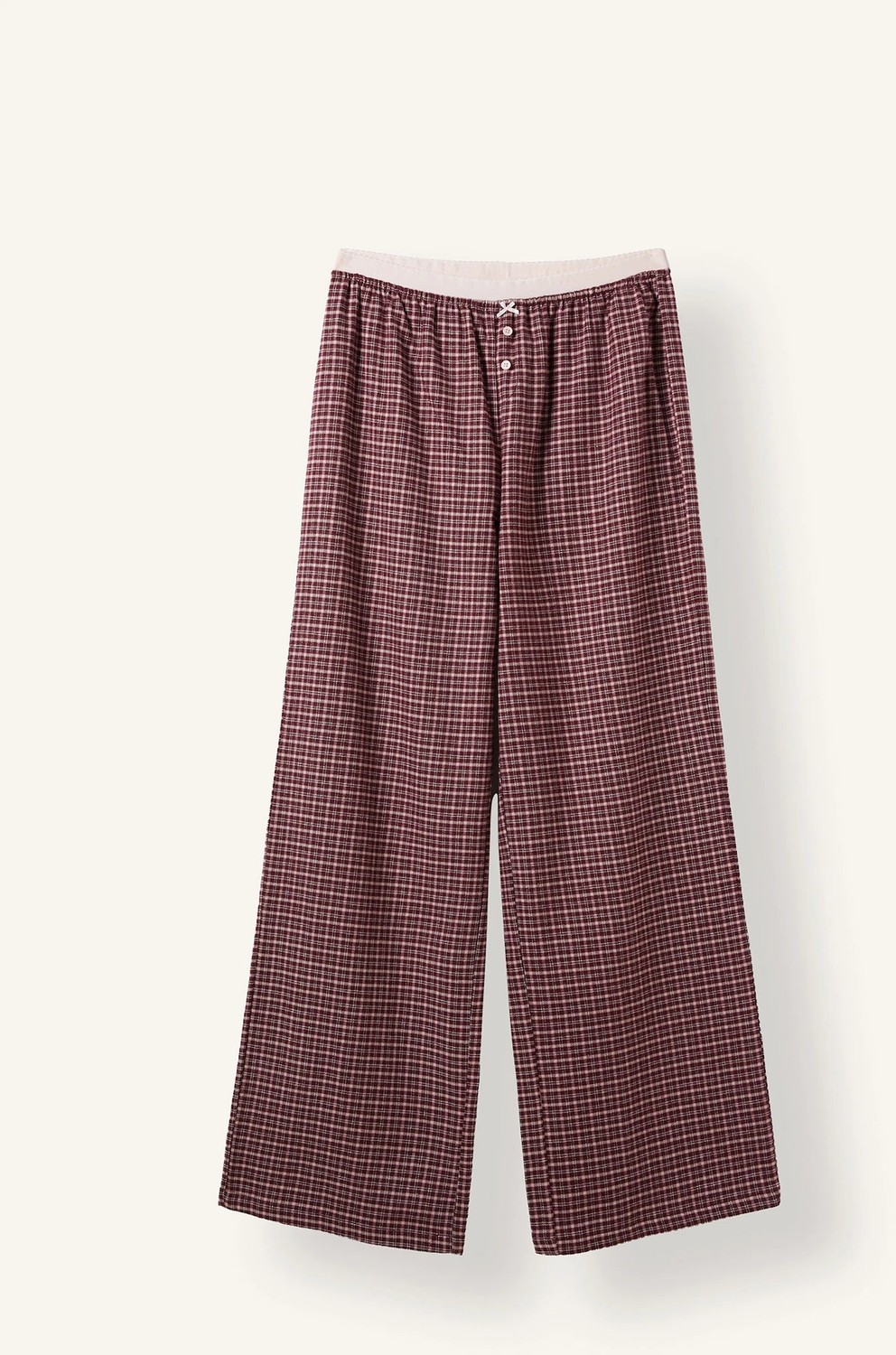 DeFacto Regular Fit Bisiklet Yaka Uzun Kollu Üst Ekose Desenli Geniş Paça Alt Flanel Pijama Takımı H4398AX26AU görsel 8