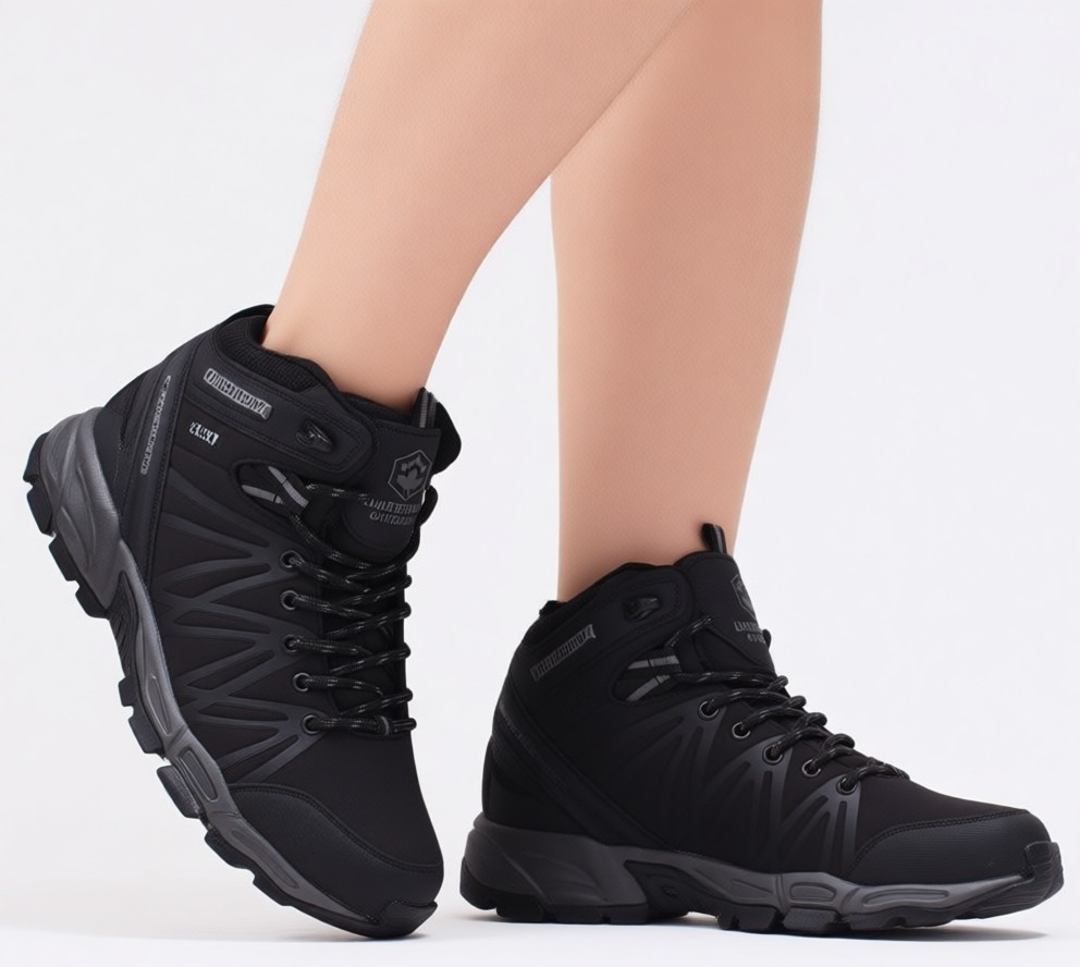 Lumberjack Shell Hi Siyah Ortopedik Outdoor Bot Suni Deri Bağcıklı Kışlık Su Geçirmez görsel 5