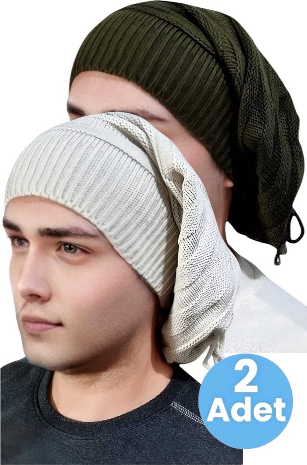 Uniquetrenders 2'li Erkek Kışlık Triko Örgü Bere ve Boyunluk