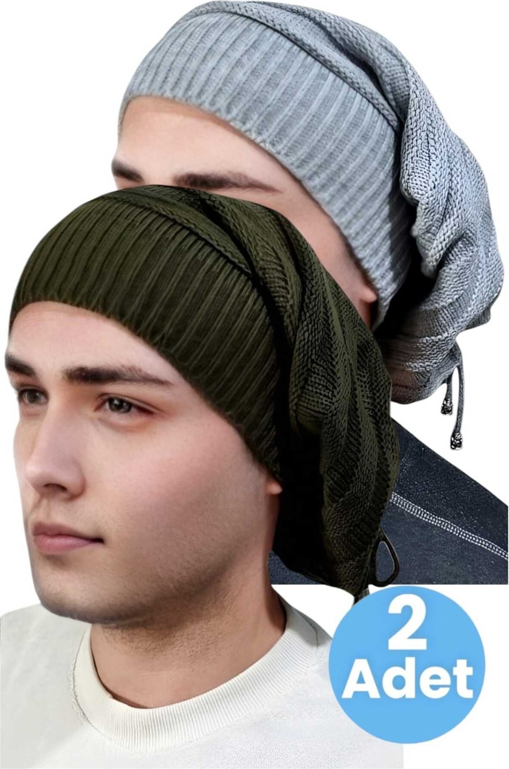 Uniquetrenders 2'li Erkek Kışlık Triko Örgü Bere ve Boyunluk
