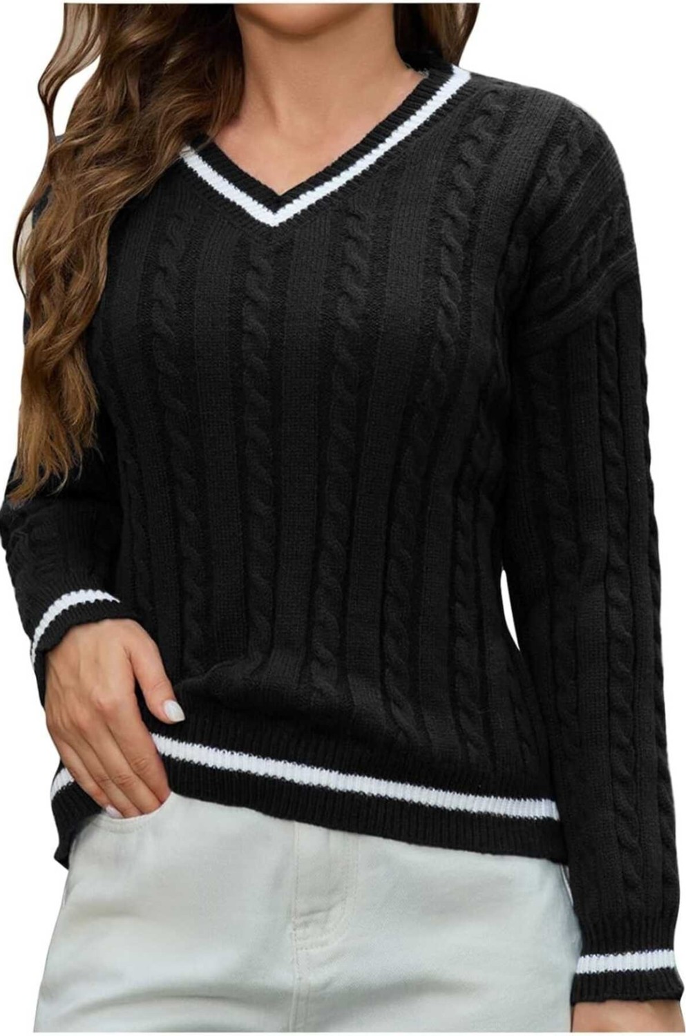 Youknitwear You Riviera V Yaka Kadın Kazak görsel 2