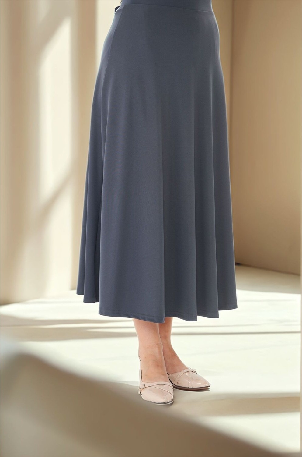 Lesa Wear Dökümlü Puf Kloş Tesettür Etek görsel 4