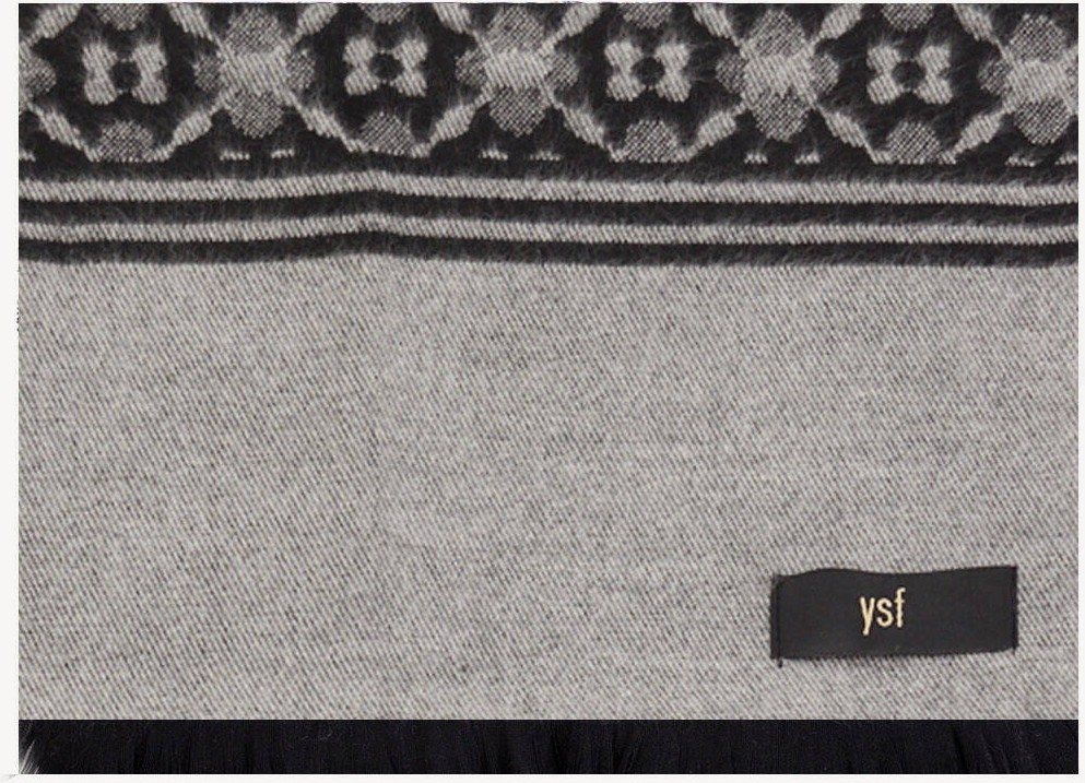Ysf Erkek Gri Siyah Desenli Kaşkol