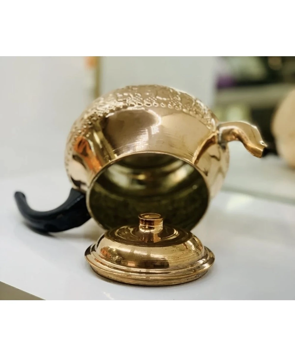 Resim PremiumPort El Yapımı Bakır Semaver Demliği 1.2 Litrelik, Şık ve Dayanıklı Tasarım 