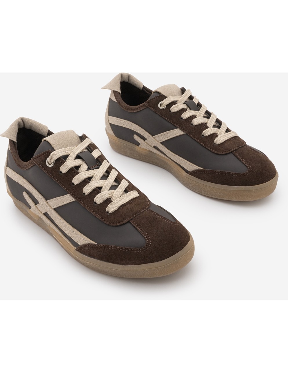 Marjin Kadın Sneaker Bağcıklı Spor Ayakkabı Alvena Kahve görsel 5
