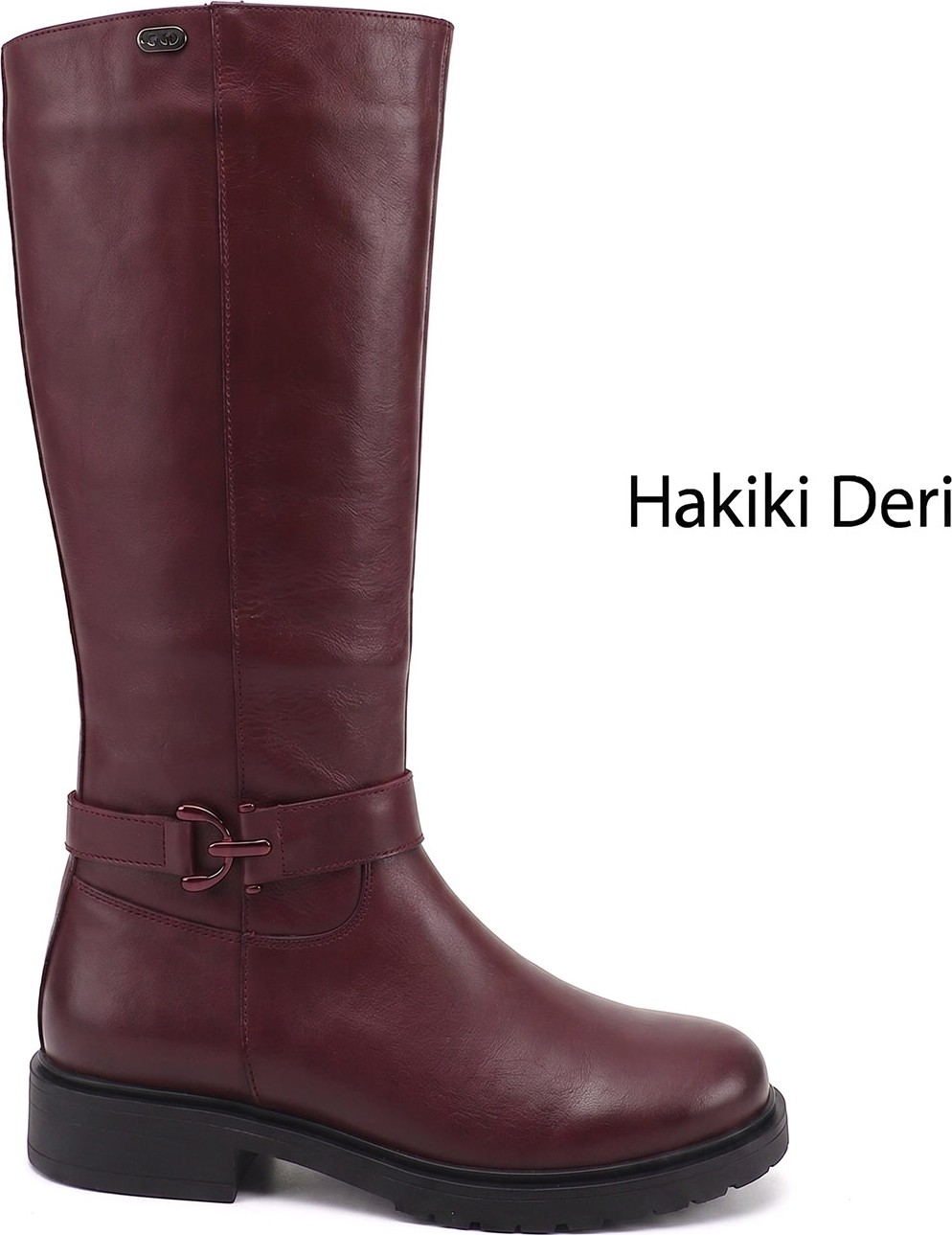 Gönderi(r) Kadın Kahve Antik Fermuarlı Kalın Topuklu Hakiki Deri Çizme görsel 5