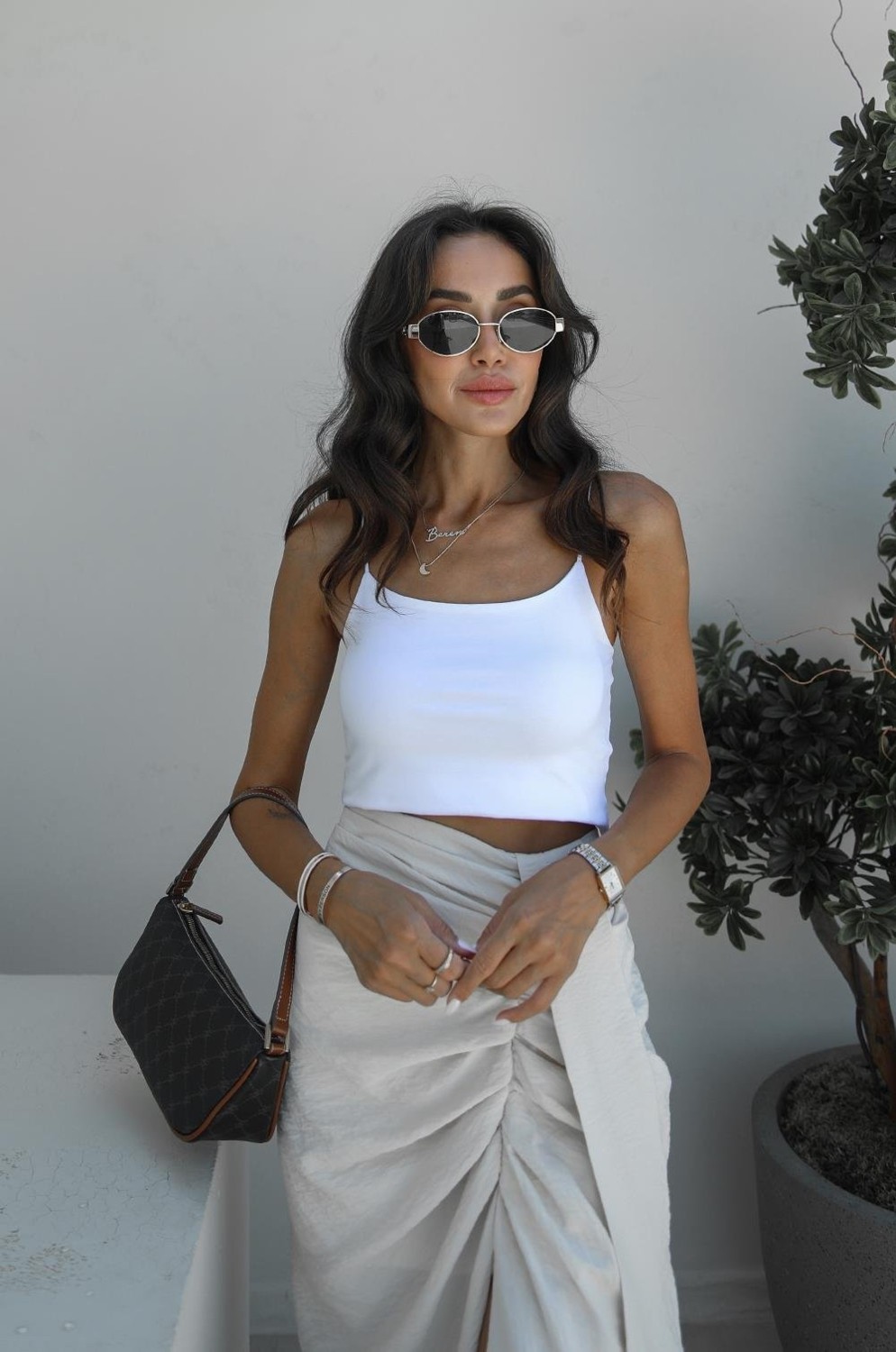 Havoş Siyah Ip Askılı Basic Crop görsel 4