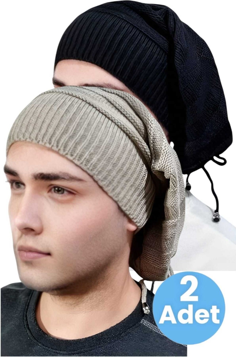 Uniquetrenders 2'li Erkek Kışlık Triko Örgü Bere ve Boyunluk