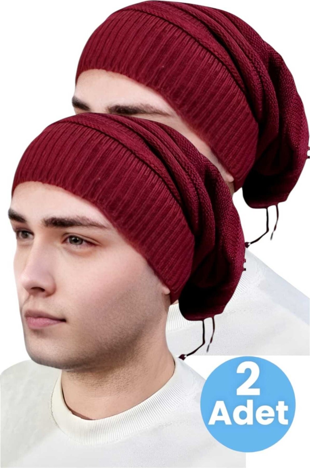 Uniquetrenders 2'li Erkek Kışlık Triko Örgü Bere ve Boyunluk görsel 5