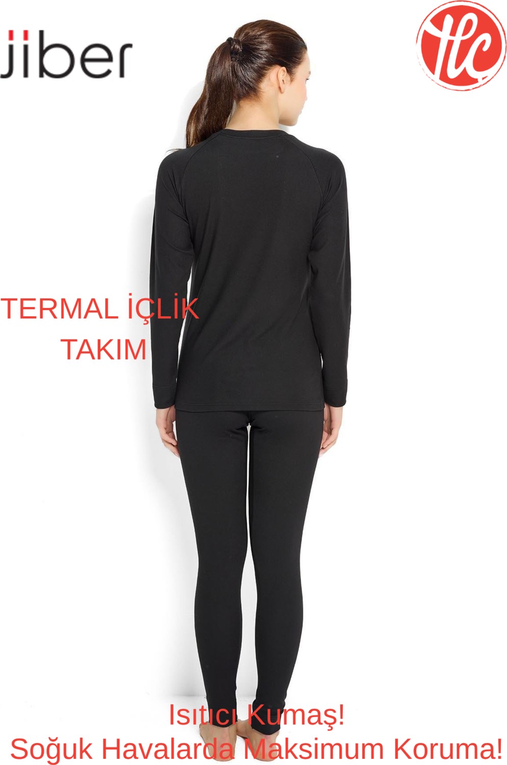 Jiber Kadın Yuvarlak Yaka Nem ve Koku Yapmaz Isıtıcılı Termal Alt Üst Set Içlik Takım (Çorap Hediyeli) görsel 5