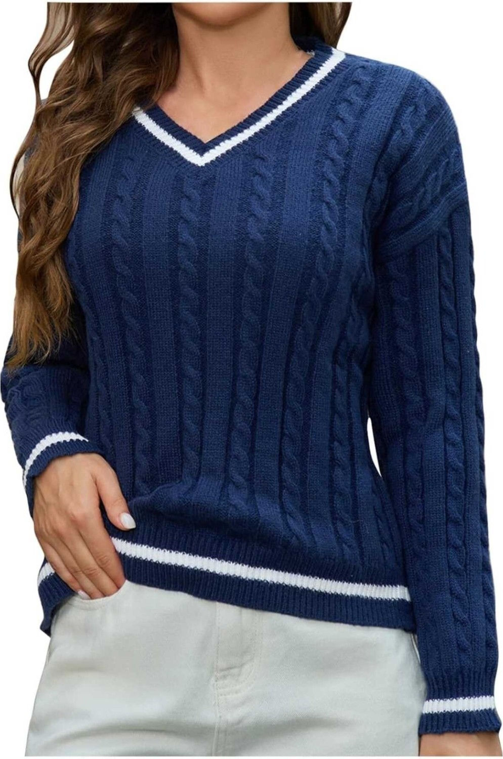Youknitwear You Riviera V Yaka Kadın Kazak görsel 6