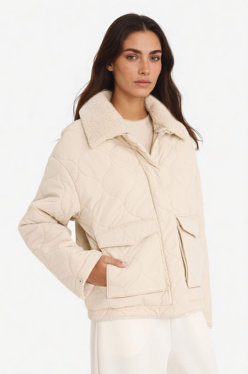 DeFacto Su İtici Regular Fit Polo Yaka Polar Astarlı Mont F2146AX25WN görsel 3