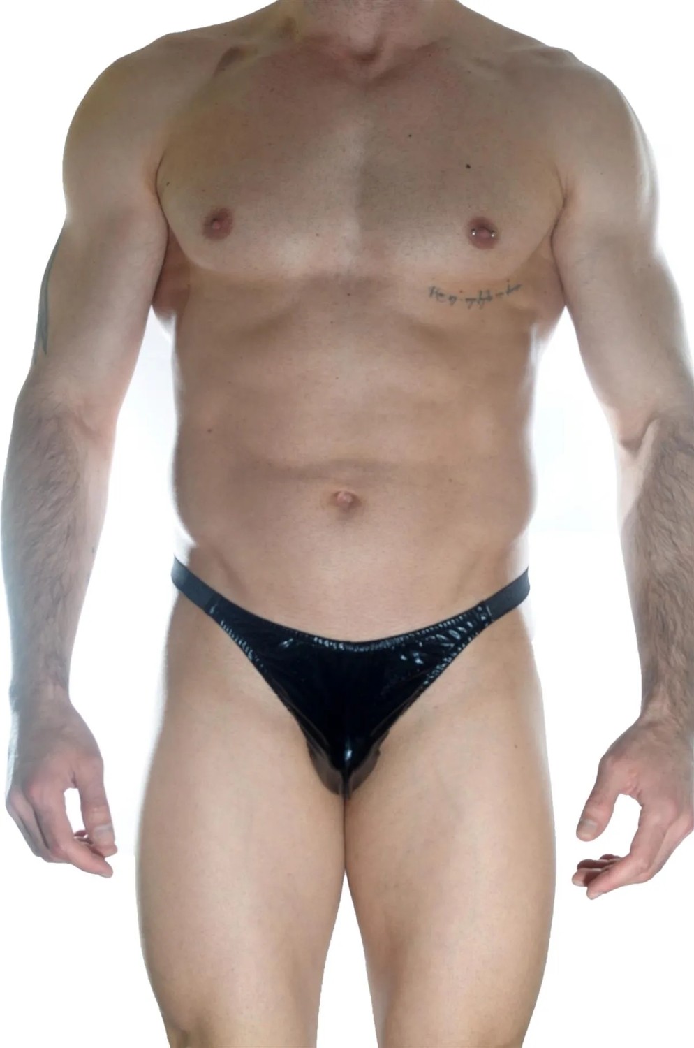 Uravas Store Erkek Arkası Büzgülü Siyah Lame Brazillian Slip görsel 3