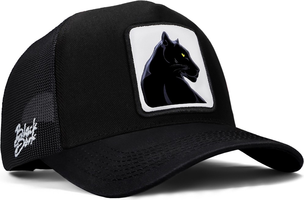 BlackBörk V1 Trucker Siyah Panter Logolu Şapka Pamuklu Malzeme ile Şık Tasarım