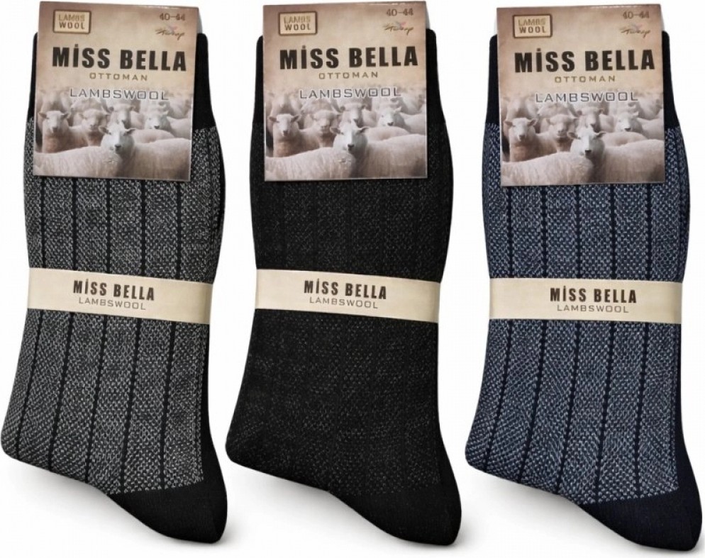 Pileli Store Missbella Yün Jakarlı Erkek Çorap 10 Adet