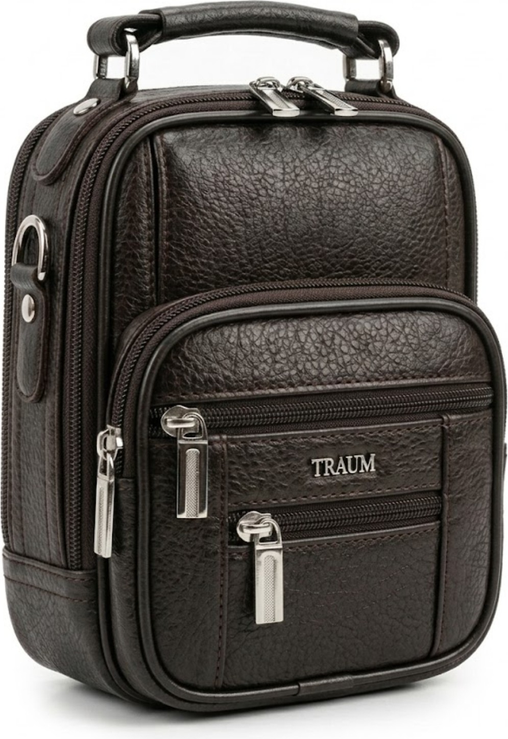 Traum 022 Kasalı Erkek El ve Omuz Askılı Çanta Kahve görsel 3