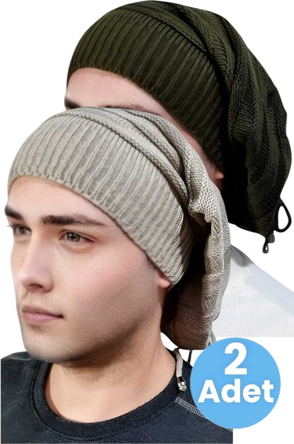 Uniquetrenders 2'li Erkek Kışlık Triko Örgü Bere ve Boyunluk görsel 6