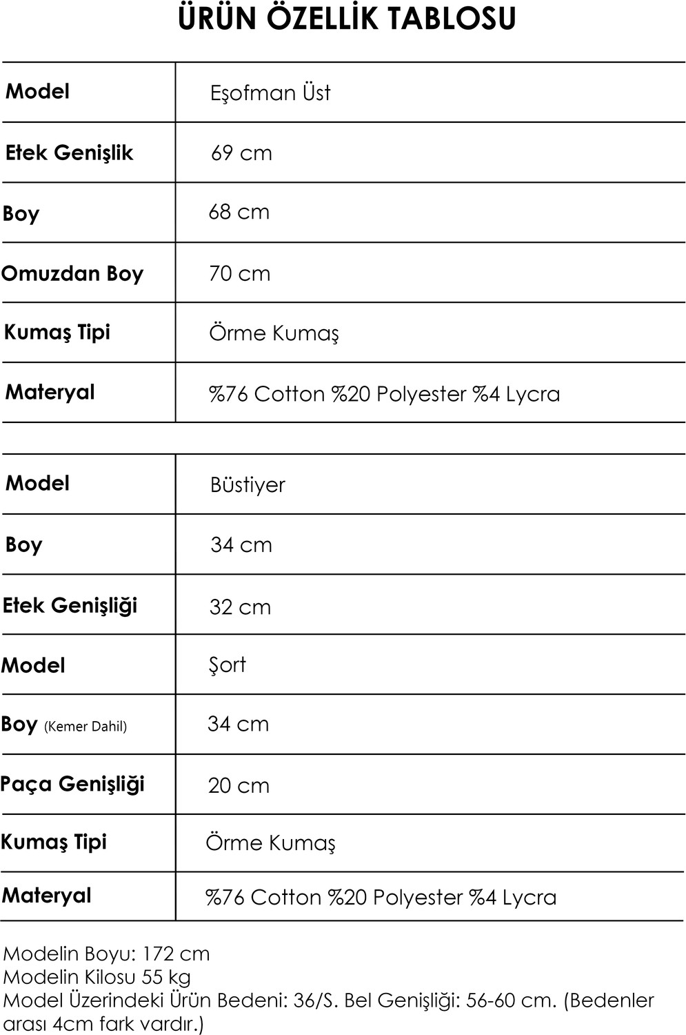 It's Basic Kadın Taş Renk S6-16 Sweatshirt Büstiyer Sporcu Taytı 3'lü Tasarım Takım görsel 6