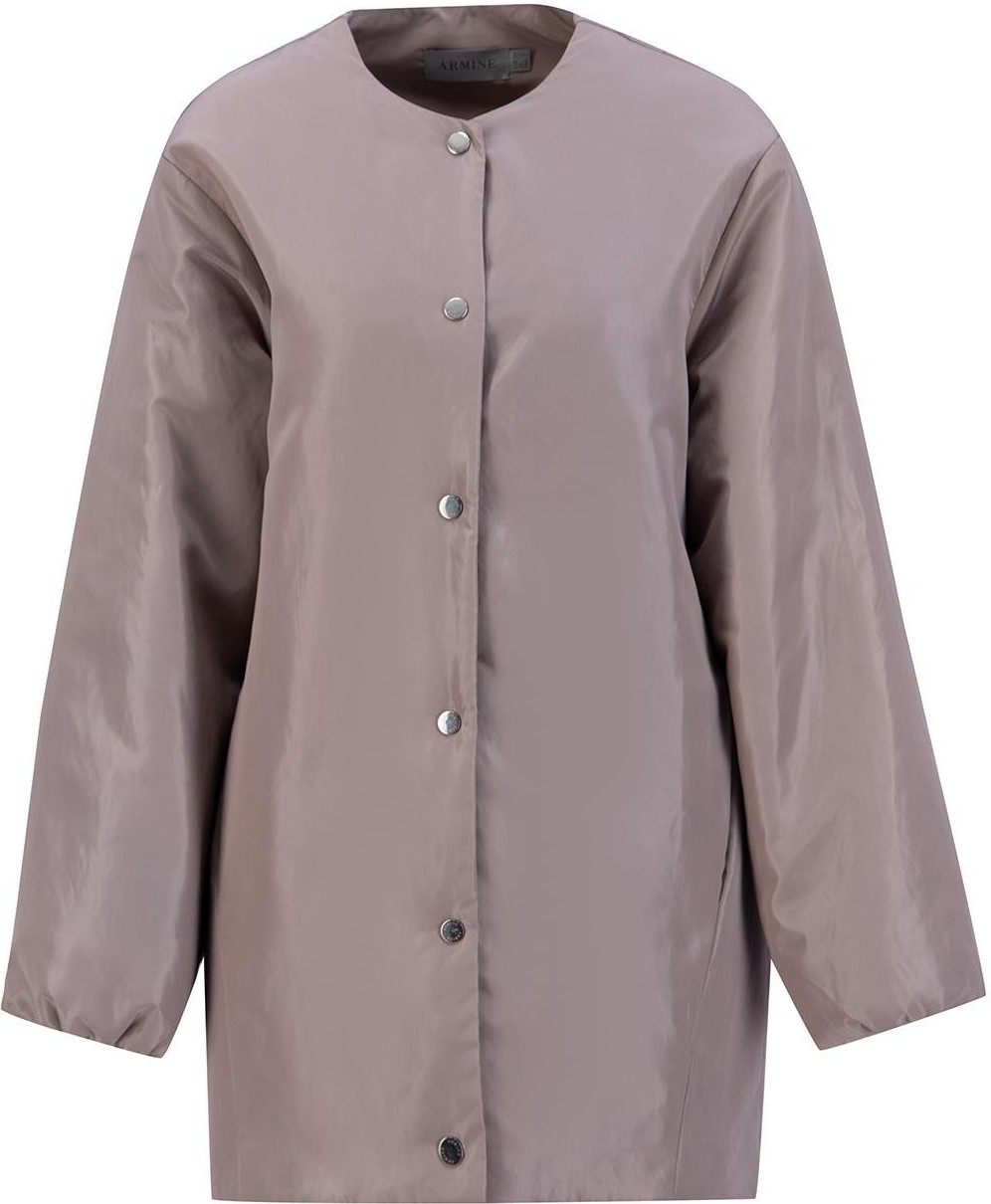 Armine Dikişsiz Elyaflı Bomber Mont 24KD7521 Vizon görsel 5