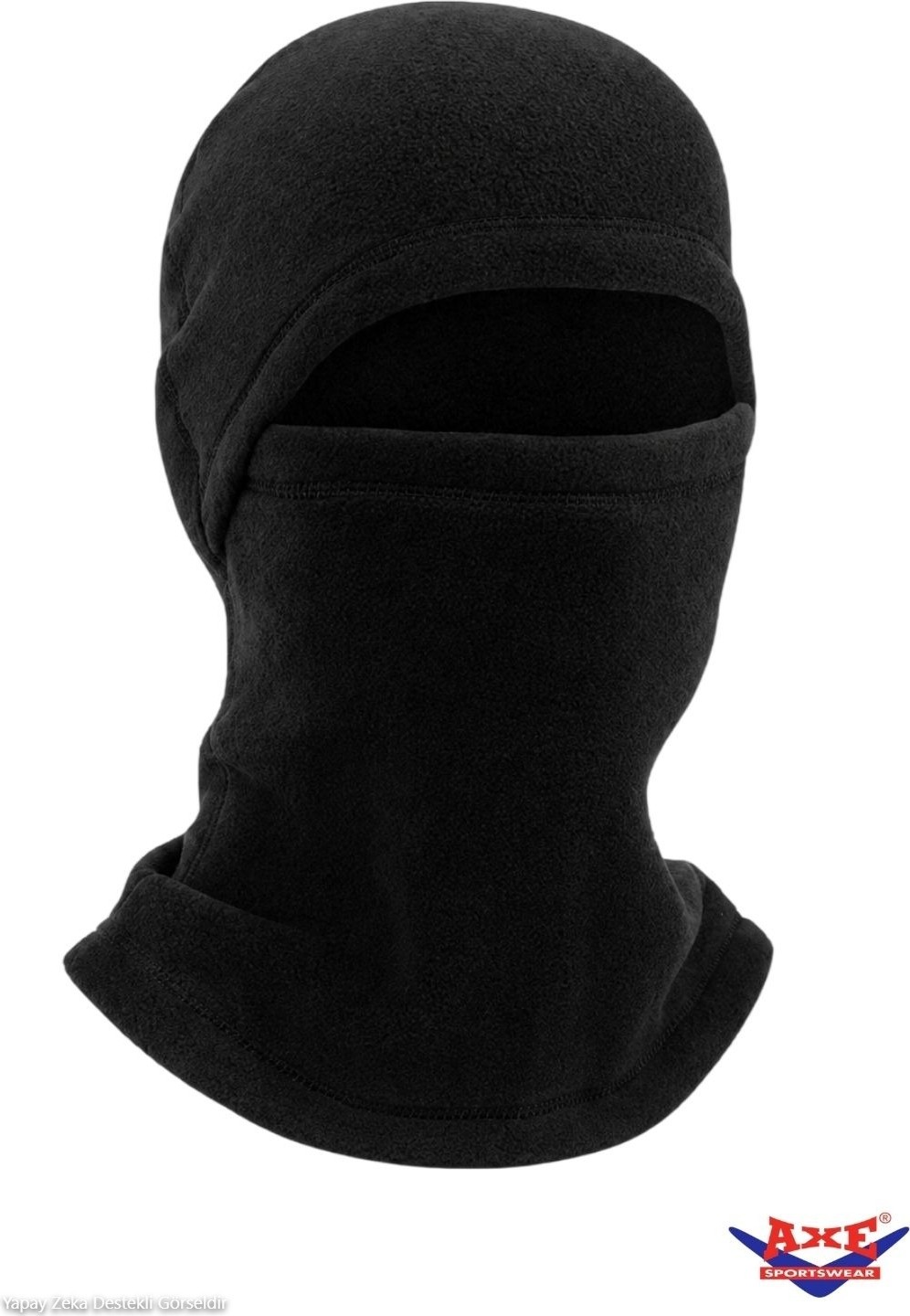 Axe Sportswear Kışlık Siyah Soğuk Hava Koruyucu Bileği Sıkmayan Manşetli Katlamalı Termal Polar Eldiven Kar Maskesi Boyunluk 3'lü Set görsel 3
