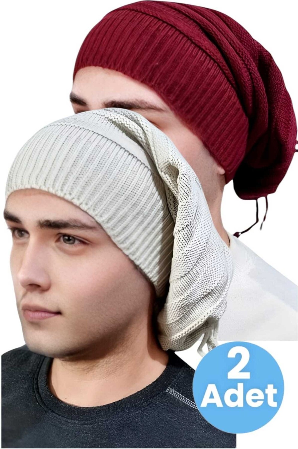 Tezzgelsin 2'li Erkek Kışlık Triko Örgü Bere ve Boyunluk