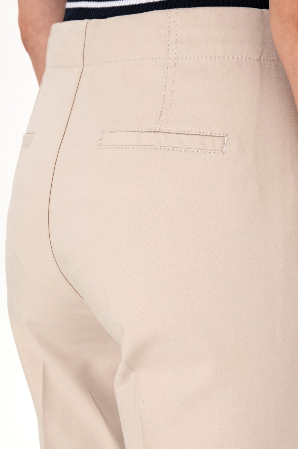 U.S. Polo Assn. Kadın Taş Slim Flare Cropped Fit Kanvas Pantolon 50301156-VR049 görsel 6