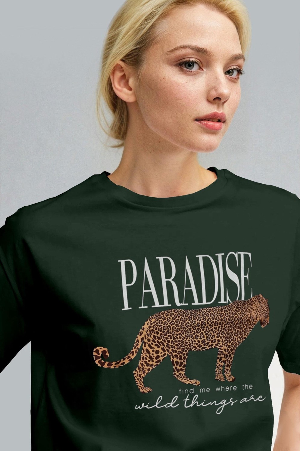 Millionaire Kadın Nefti Paradise Leopar Kadın Kısa Kol Relax Fit Rahat Kesim Regular T-Shirt görsel 2
