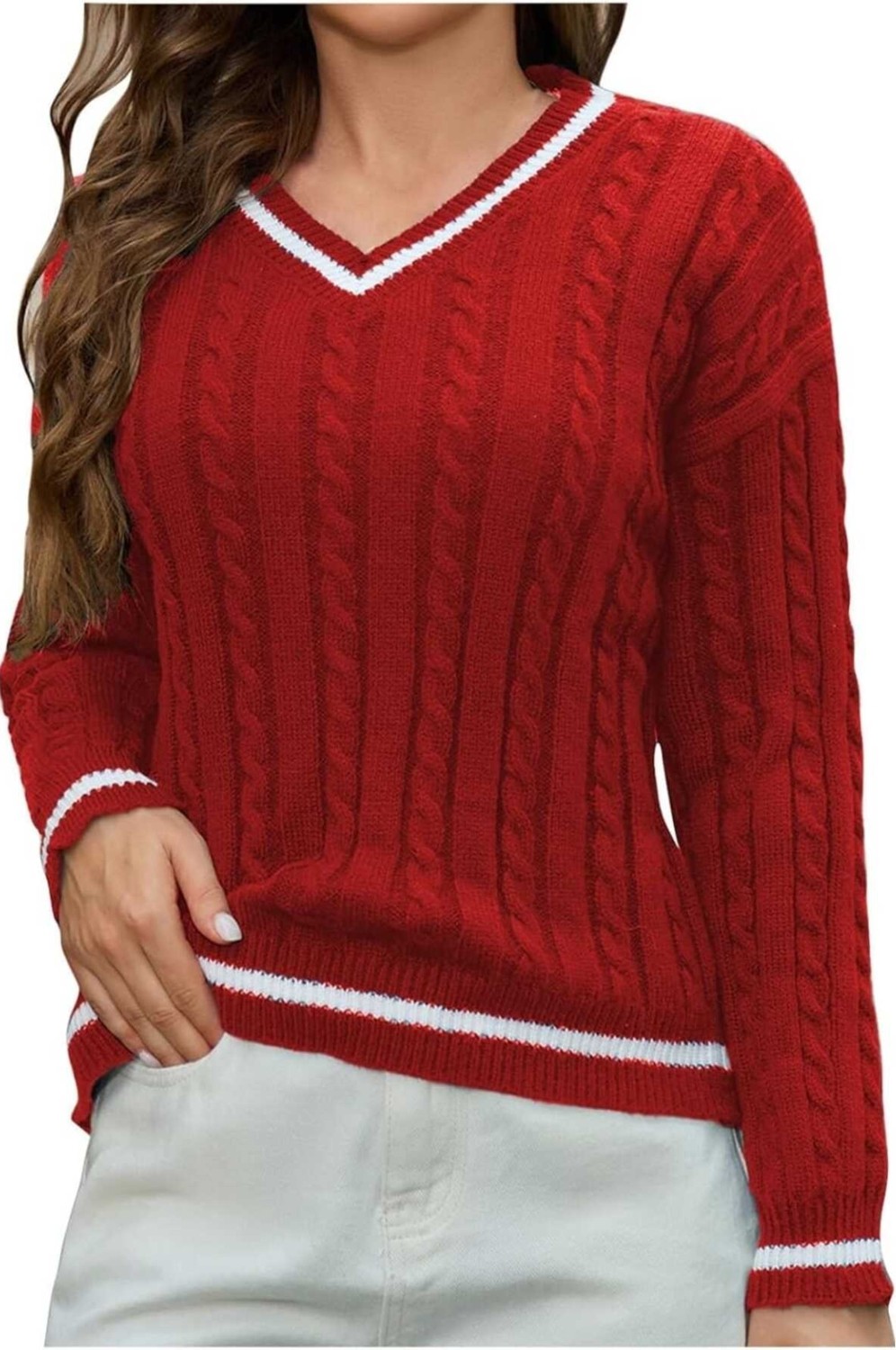 Youknitwear You Riviera V Yaka Kadın Kazak görsel 3