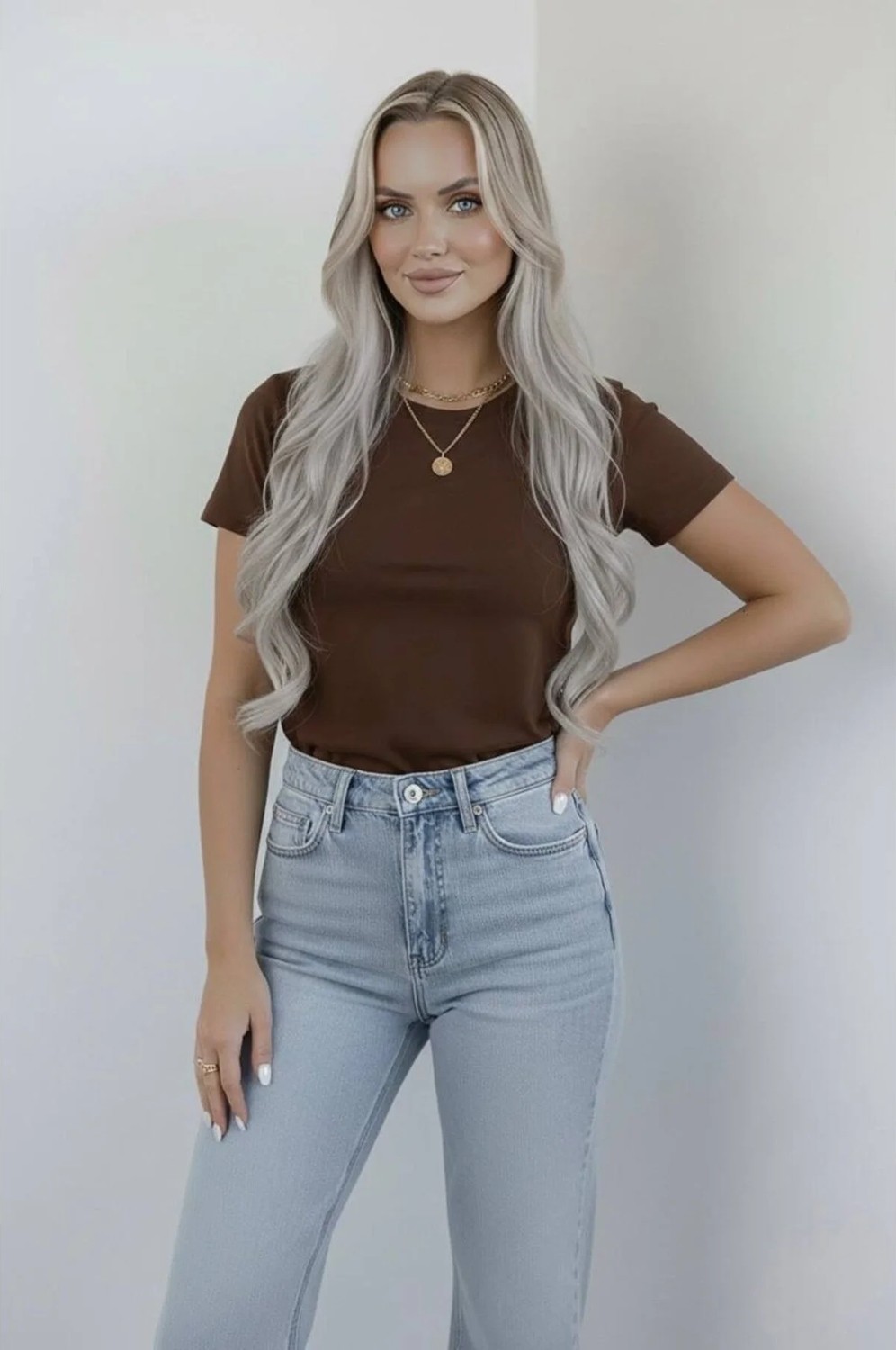 Hashtag Kadın Bisiklet Yaka Kısa Kollu Body Basic Tişört Viskon Kumaş