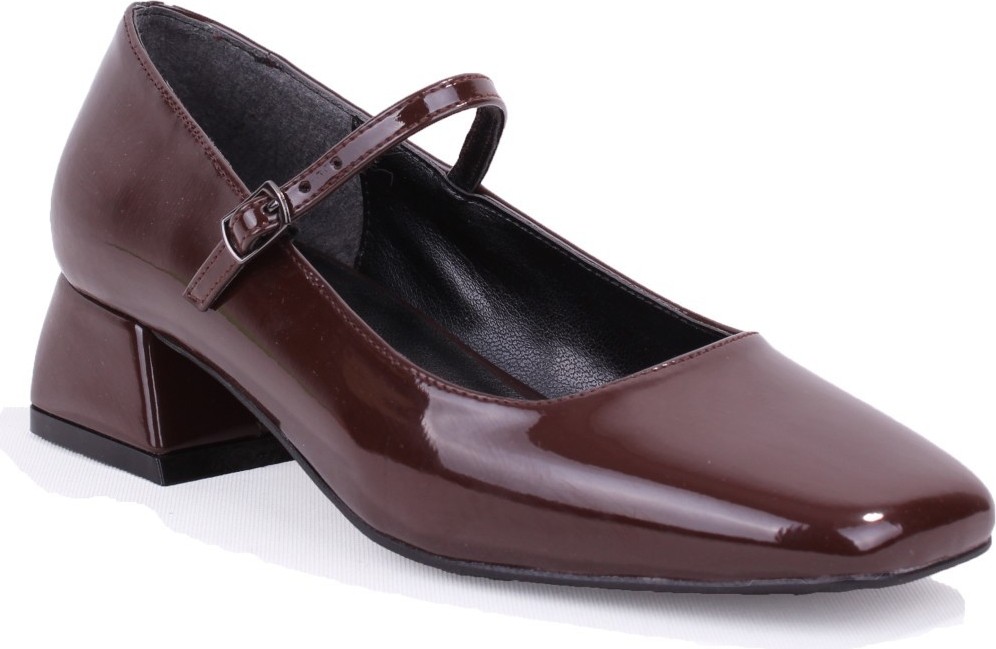 Dagoster DZA07-725101 Siyah Rugan 4 cm Kalın Topuklu Klasik Kadın Ayakkabı görsel 6