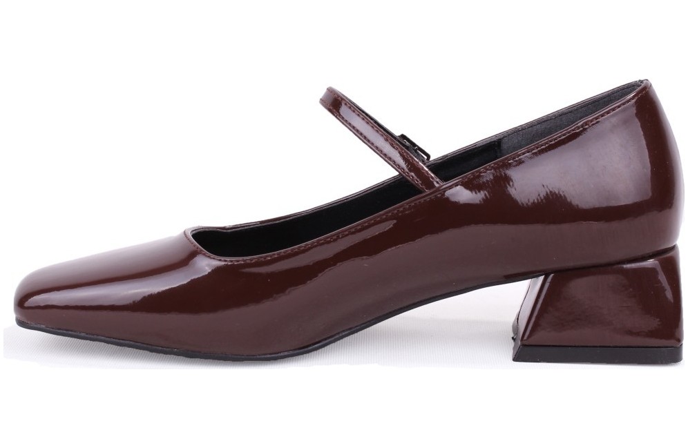 Dagoster DZA07-725101 Siyah Rugan 4 cm Kalın Topuklu Klasik Kadın Ayakkabı görsel 8